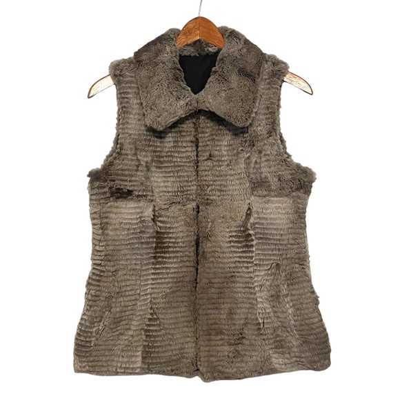 Jocelyn‎ Reversible Rabbit Fur Vest Size M - Picture 1 of 8